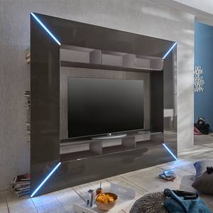 Tv-lowboard Motosu (incl. verlichting) hoogglans grijs - grijs