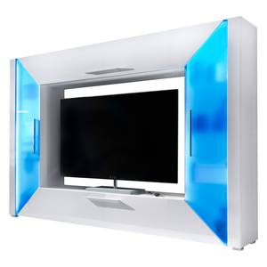 Mur TV Soledad (avec éclairage RVB Rouge, vert, bleu) - Blanc brillant / Blanc