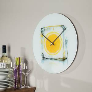 Uhr Icy Lemon Weiß - Gelb - Glas - Tiefe: 3.6 cm