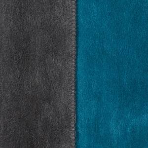 Effen deken Sorrento Doubleface Grijs/petrolblauw