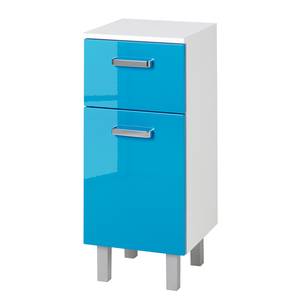 Armoire basse a-qua Turquoise brillant / Blanc