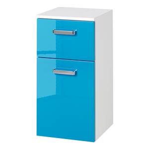 Armoire basse a-qua Turquoise brillant / Blanc