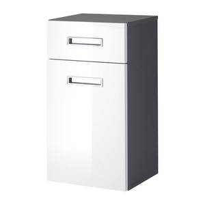 Armoire basse Braddock Blanc brillant / Anthracite