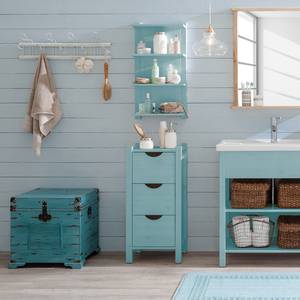 Armoire basse Paulina Pin massif - Turquoise