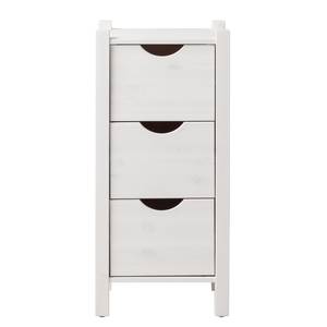 Armoire basse Paulina Pin massif - Blanc