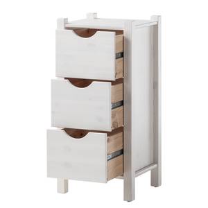 Armoire basse Paulina Pin massif - Blanc