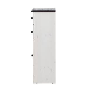 Armoire basse Senna I Pin massif - Blanc / Havane