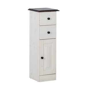 Armoire basse Senna I Pin massif - Blanc / Havane