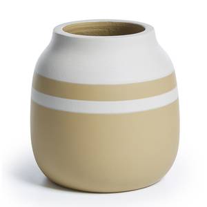 Vase NONE II Keramik - Weiß / Gelb