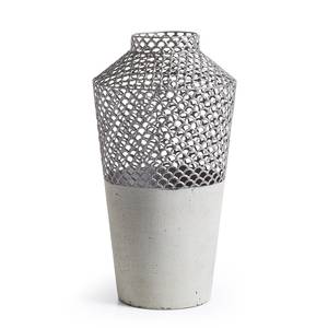 Vase YABA Acier / Béton - Blanc antique