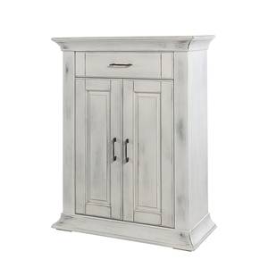 Armoire Aylin Peuplier partiellement massif Blanc vieilli