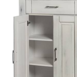 Armoire Aylin Peuplier partiellement massif Blanc vieilli