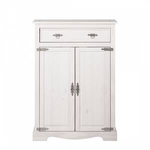 Commode Lucia Pin massif, lasure blanche