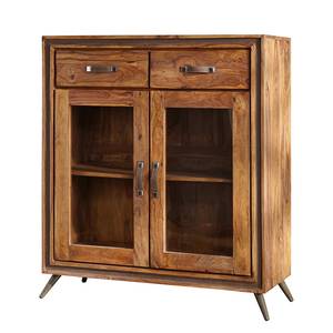 Armoire Khan Sheesham massif / Imitation cuir