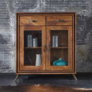 Armoire Khan Sheesham massif / Imitation cuir