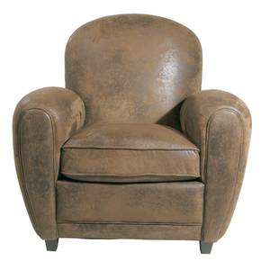 Vintage fauteuil Louie bruin microvezel