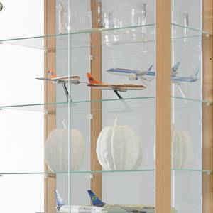 Armoire vitrine Exhibit (avec éclairage) Verre clair / Imitation hêtre - Imitation hêtre - Avec éclairage - 8