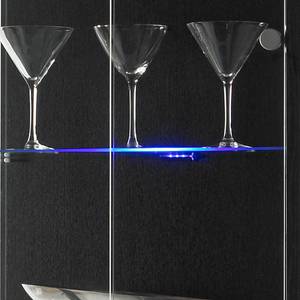 Vitrine Exhibit II met LED-verlichting - transparant glas/zwart