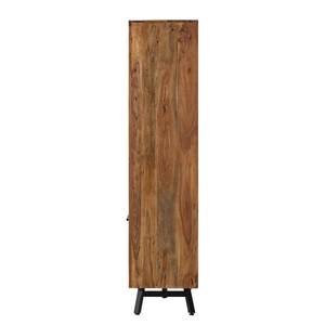 Armoire vitrine Amla Acacia massif / Métal - Acacia / Anthracite