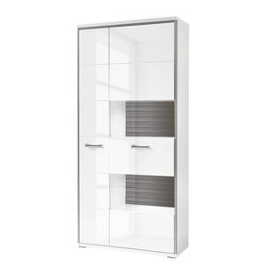 Armoire vitrine Kushiro Blanc brillant / Gris