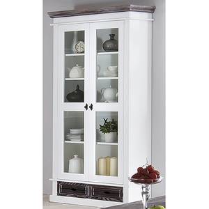 Armoire buffet Basilico II Epicéa partiellement massif Blanc / Marron- gris