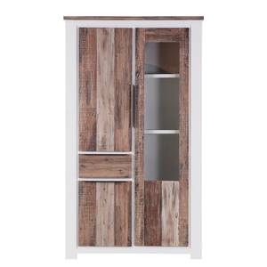 Armoire Doral Acacia partiellement massif Marron / Blanc