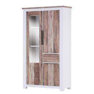 Armoire Doral Acacia partiellement massif Marron / Blanc