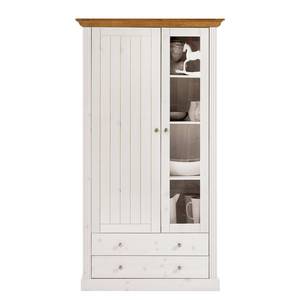 Armoire vitrine Lyngby II Pin massif - Epicéa blanc / Epicéa ambre jaune