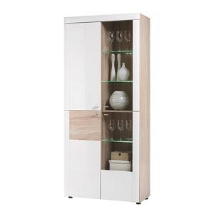 Vitrinenschrank Telemann Beige - Weiß - Holzwerkstoff - 88 x 202 x 40 cm