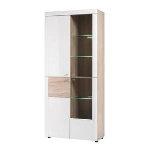 Vitrinenschrank Telemann Beige - Weiß - Holzwerkstoff - 88 x 202 x 40 cm