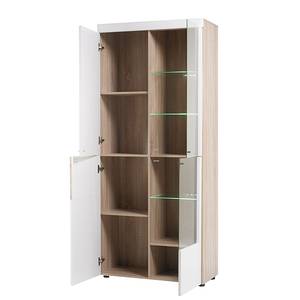 Vitrinenschrank Telemann Beige - Weiß - Holzwerkstoff - 88 x 202 x 40 cm