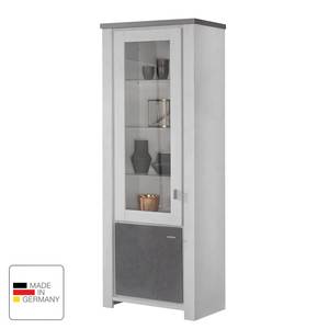 Vitrinenschrank Troway Grau - Weiß - Holzwerkstoff - Glas - 66 x 195 x 41 cm