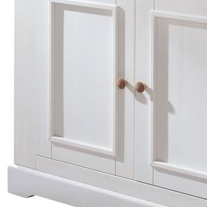 Armoire vitrine Ummanz Pin massif - Pin blanc / Pin miel - Pin blanc