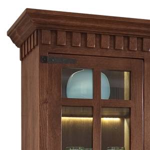 Armoire vitrine Vicuna II Pin massif - Marron - Avec éclairage