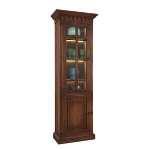 Armoire vitrine Vicuna II Pin massif - Marron - Avec éclairage