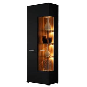 Vitrine Vogue grand format Noir brillant / Noyer - 2 portes