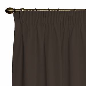 Rideau Cotton Panama Galon fronceur inclus - Marron foncé - 130 x 260 cm