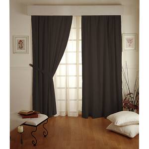 Tenda Cotton Panama incl. fettuccia arricciatende - Marrone scuro - 130 x 260 cm