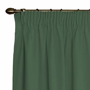 Rideau Cotton Panama Galon fronceur inclus - Vert sapin - 130 x 260 cm