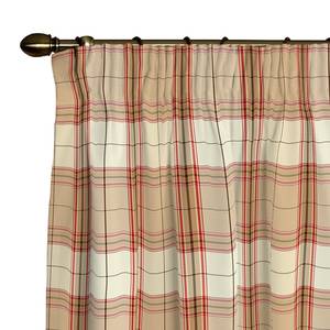 Tenda con fettuccia arricciatende Color beige/Rosso vino a quadri 130 x 260 cm