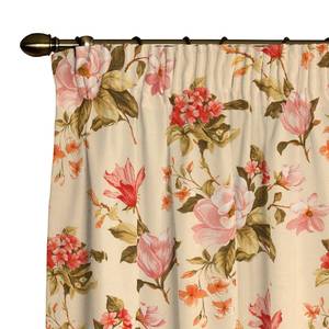 Rideau à galon fronceur Grandes fleurs - Beige - 130 x 310 cm