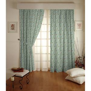 Tenda con fettuccia arricciatende Blu chiaro fiori piccoli arriciatende celeste 130x260 cm