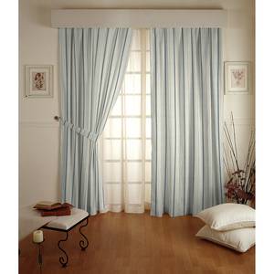 Tenda con fettuccia arricciatende Color crema/A strisce blu - 130 x 310 cm