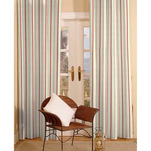 Tenda con fettuccia arricciatende Color crema/A strisce rosse - 130 x 260 cm