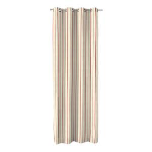 Vorhang mit Ösen Creme/Rot Streifen - 130x260 cm