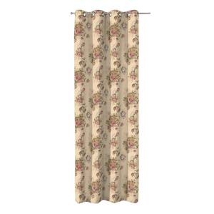 Vorhang mit Ösen Rosen Beige - 130 x 310 cm