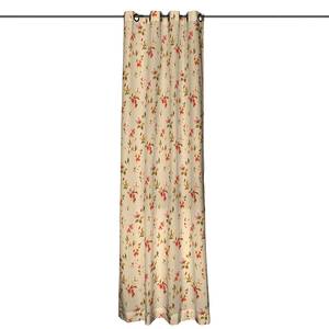 Gordijn met ogen beige met kleine bloemen - 130x260cm