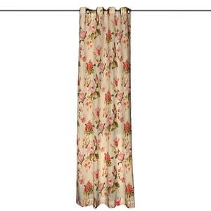 Vorhang mit Ösen Blumen groß Beige - 130x260 cm