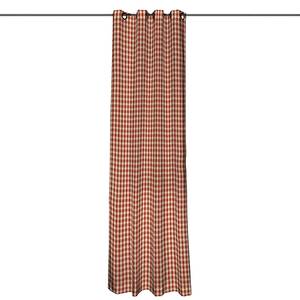 Vorhang mit Ösen Beige/Rot Kariert - 130x310 cm