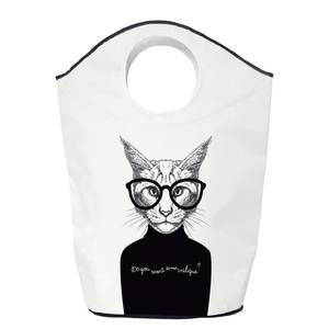 Sac à linge Critique Cat Tissu - Noir / Blanc